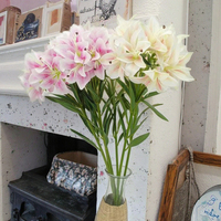 Décoration de maison et de mariage tiges de lys artificielles en plastique Arrangement floral et plante d'arbre pour décorations