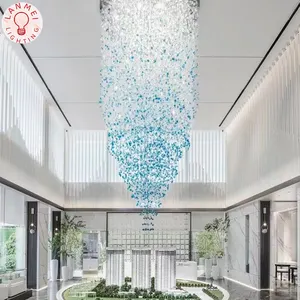 Personalizado Lobby Escadaria Villa Hotel Club Projeto Não-padrão Escadas Candelabro Cristal Lâmpada