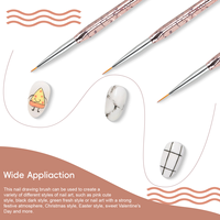 Pinceaux à ongles triangulaires à manche en bois 8/11/13MM, outils de nail art, stylos de précision pour gel UV, dessin de fleurs, fournitures pour ongles
