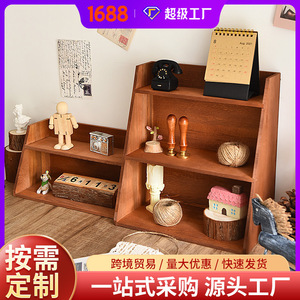 Wooden Multi Layer Storage Rack 3 Tiers <b>Desktop</b> Organizer For Office Bedroom Living Room - Product Image 5