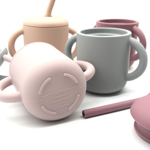 Gobelet à bec pour bébé en silicone avec logo personnalisé, sans BPA, de qualité alimentaire, avec paille, pour tout-petits, enfants de 6 mois et plus, pour les repas et les boissons, pour nourrissons - Product Image 3