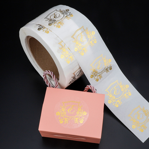 Autocollants de mariage transparents personnalisés en feuille d'or, étiquettes de scellage pour boîtes de cadeaux avec blason, rouleau d'autocollants transparents - Product Image 4