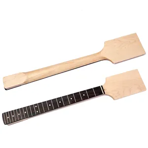 未完成的电吉他琴颈更换22品桨琴头红木指板25.5"