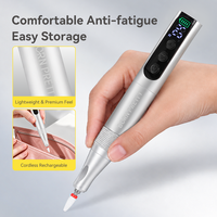 BORN PRETTY Ponceuse à ongles électrique sans fil rechargeable professionnelle 35000 tr/min avec écran LED, faible bruit, sans fil, pour usage en salon