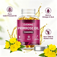 Huile d'Onagre Haute Puissance 1300mg (109mg GLA) – Soutien Hormonal et Bien-être – Solution Complète de Compléments Alimentaires pour Adultes