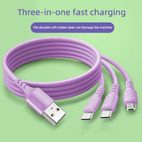 Câble de données de charge rapide trois-en-un en gros d'usine 1.2m 2m 2.5m câble de charge USB prise en charge de la charge rapide
