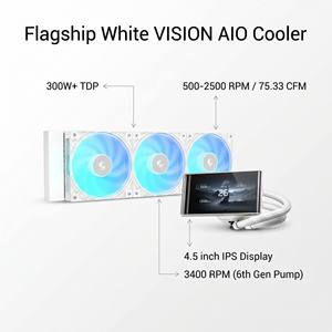 Enfriador AIO DeepCool LT360 VISION ARGB WH de 360 mm, Blanco, con Pantalla de 4.5 Pulgadas, 300W+ TDP para LGA1851 1700 AM5, con un Modelo de Alta Gama 4 - Product Image 6
