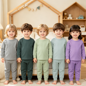 Ensemble <span class=keywords><strong>pyjama</strong></span> pour <span class=keywords><strong>garçon</strong></span>, t-shirt couleur unie, pour enfant et <span class=keywords><strong>adolescent</strong></span>, personnalisé, vente en gros - Product Image 1