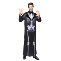 Pyjama squelette d'Halloween pour hommes Costume squelette Pyjama pour adultes Fêtes à thème d'Halloween