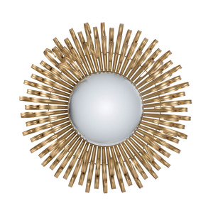 DB 27 \ "Sunburst Design Espejo de pared Estilo de granja moderno Acabado dorado Material PS 5mm para la decoración de la sala de estar de entrada - Product Image 5