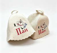 Chapeau de sauna personnalisé avec broderie de logo, 100% feutre de laine, chapeau de sauna personnalisé, couvre-chef de sauna pour commande en gros