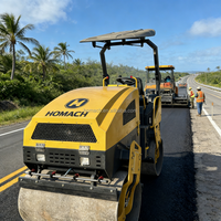 Nouveau Compacteur à Rouleaux Vibrants de 550 kg pour Asphalte, à Double ou Simple Tambour, Autoporté