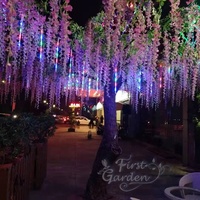 Kustom 5 meter bunga wisteria buatan pohon maple mekar untuk dalam ruangan taman rumah belanja mall bandara dekorasi