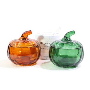 Barattolo <span class=keywords><strong>in</strong></span> <span class=keywords><strong>Vetro</strong></span> Rotondo a Forma di Zucca <span class=keywords><strong>per</strong></span> <span class=keywords><strong>Candele</strong></span>, Contenitore Vuoto di Lusso <span class=keywords><strong>per</strong></span> Realizzazione <span class=keywords><strong>Candele</strong></span>, <span class=keywords><strong>Barattoli</strong></span> Natalizi con Coperchio e Confezione - Product Image 2