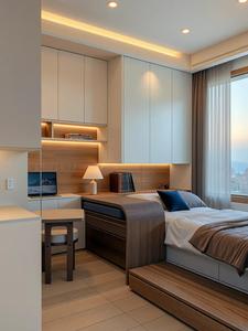 Tatami moderne <span class=keywords><strong>de</strong></span> luxe léger multifonctionnel, <span class=keywords><strong>lit</strong></span> avec rangement intégré, armoire et bureau pour chambre à coucher - Product Image 2
