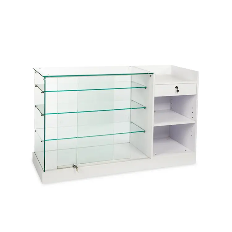 EXCEL Cheap Acrylic 5 Layer Glass Cases Hexagonal Shop Display Shelf Revolving Showcase Display Cabinet with LED Light