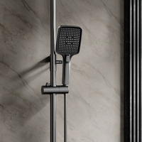Robinet de douche mural de luxe en laiton gris pluie chaude et froide mitigeur de douche ensemble de système de douche de bain