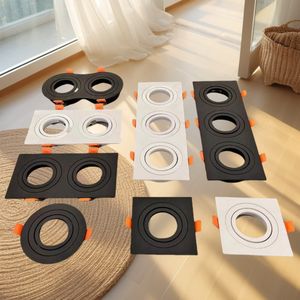 Kit de montage pour spots encastrés <span class=keywords><strong>LED</strong></span> commerciaux durables en polycarbonate, compatible avec les ampoules COB MR16 <span class=keywords><strong>GU10</strong></span>, cadres de montage pour spots de plafond <span class=keywords><strong>LED</strong></span> - Product Image 1