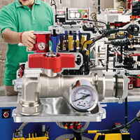 Vanne de régulation d'eau manuelle en laiton DunYun avec manomètre, structure à bille, raccord BSP/NPT, débit de 1 à 100 L/min, OEM