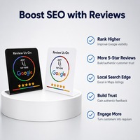 Support de menu de table NFC RFID en PVC pour affichage de carte Google Review, couleurs variées, vente en gros