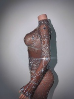 Robe de soirée moulante de luxe en maille ornée de strass et de franges pour fête d'anniversaire, robe de soirée formelle grande taille, robe de soirée pour femmes, robe de soirée en boîte de nuit