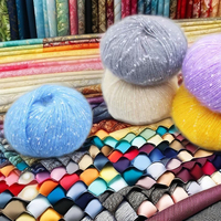 200m teint véritable soie doux Mohair fil 50g neige éclairé bricolage fil tricoté ignifuge fil de fantaisie pour le tissage en gros