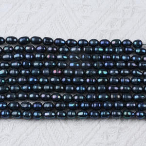 Perlas de Agua Dulce Naturales Hechas a Mano de Zhuji, 8-9 mm, Forma de Arroz Negro, Orificio Recto, Coloridas, para Manualidades, Perlas Sueltas - Product Image 3