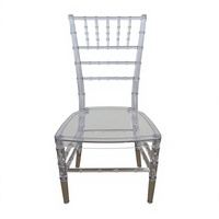 Chaise Chiavari transparente pour mariage, chaise de restaurant transparente Bjflamingo, chaise empilable en résine acrylique pour hôtel, location pour événements et fêtes