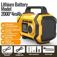 Compresseur d'air portable pour voiture, gonfleur de pneus manuel avec écran numérique et batterie externe