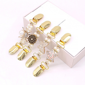 1 pièce rétro Cardigan Clip Cape châle chemise pull col canard Clip perle strass Blouse boucle vêtements décoration broche épingle - Product Image 5