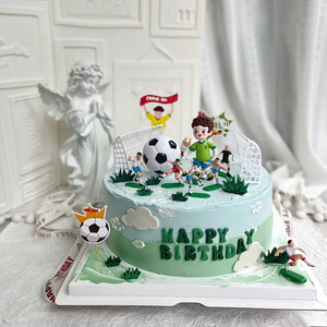 DAMAI fútbol pastel Topper decoraciones balón jugador pastel decoraciones para fútbol tema cumpleaños deporte fiesta suministros - Product Image 5