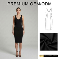 Robe moulante élégante et sexy à col en V sans manches pour femme, personnalisable, sous marque privée