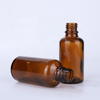 30ml Bernsteinfarbene Glasflasche mit Silber-Schwarzem Tropfer für Bartserum, Siebdruck, Anpassbare Größe