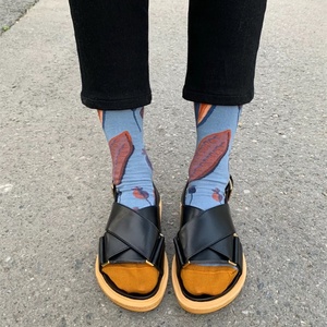 Nouvelles chaussettes tendance françaises amusantes style peinture à l'huile, artistiques, colorées, joyeuses, mi-mollet, en coton pour <span class=keywords><strong>femme</strong></span>, été - Product Image 4