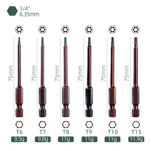 Yunbei Yb Torx <b>Screwdriver</b> <b>Bits</b> 75mm <b>Set</b> 11 Pcs For Diy Repair Tools - Product Image 3