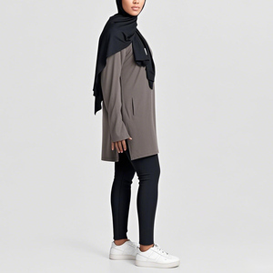 Abbigliamento sportivo modesto personalizzato per donne musulmane <span class=keywords><strong>tuta</strong></span> sportiva a maniche lunghe con fori e tasche tute da ginnastica traspiranti - Product Image 6