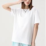 เสื้อยืดคอตตอนผู้หญิงคุณภาพสูงขายส่ง ทรงปกติ น้ำหนักมาก พิมพ์ลายโลโก้ปักน่ารัก คอกลม ทรงหลวม สวมใส่สบาย - Product Image 5