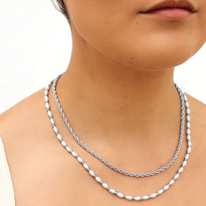 Collar de Cadena de Cuerda Pequeña a la Moda, Resistente al Agua, Chapado en Oro de 18K, de Acero Inoxidable, Joyería de Moda para Mujer, Regalo y Joyería para Fiestas - Product Image 5