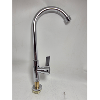 Robinet de cuisine en acier inoxydable, monocommande, à poser sur comptoir, avec cartouche en laiton moderne, eau froide, pour usage hôtelier, finition chromée, garantie 3 ans