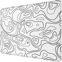 Tapis en caoutchouc de haute qualité style anime, motif topographique, surface en tissu, bords cousus, écologique, anti-rayures, personnalisable
