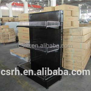 <strong>Black</strong> Color Display <strong>Shelf</strong> for Store Single Side <strong>Black</strong> Color 4 Layers Pegboard Supermarket <strong>Shelf</strong> - Product Image 2