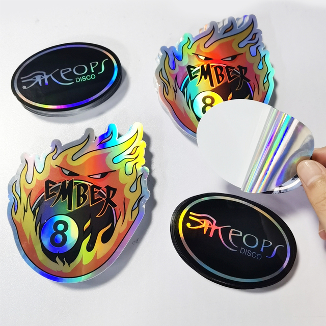 Print Durable Waterproof Vinyl Paper Decoration Hologram Sticker Sheet Bike Laptop Custom Die Cut Disco Cartoon Car Bump Sticker