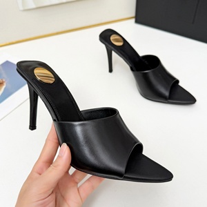 Chaussures de mariée de luxe noires à talon aiguille de 5 cm en cuir véritable à bout pointu, ornées de dentelle et de cristaux, légères, pour femme, usage quotidien - Product Image 4