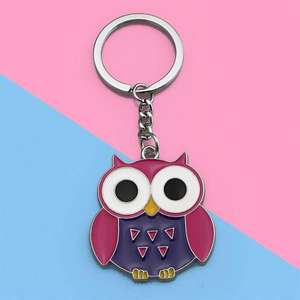 Cute Metal 3D <b>Key</b> Chains Owl <b>Star</b> Ring Night Other Chain Animal Gifts for Women Bag Pendant Car s Handmade Jewelry - Product Image 5