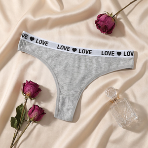 Tangas de Algodón Gris para Mujer al por Mayor, Ropa Interior de Moda, Tanga Sexy de Cintura Baja, Bragas Deportivas Transpirables para Mujer - Product Image 4