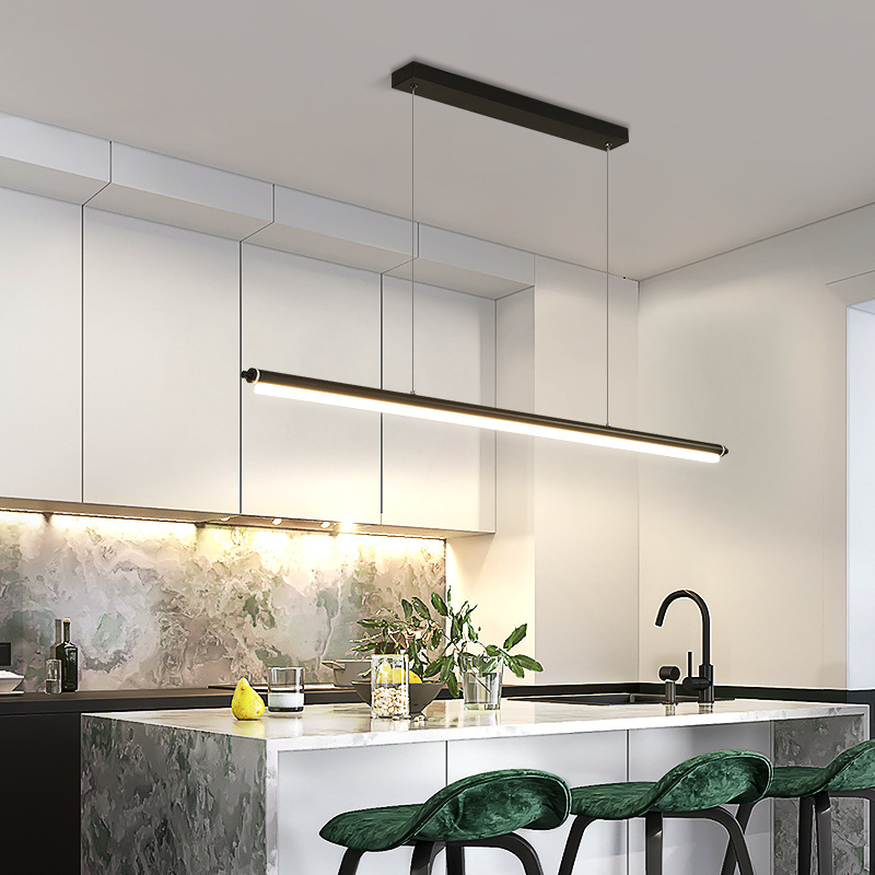Modern Long Linear Chandelier Line Pendant Light Hanging Dinning led Pendant Lighting for Kitchen