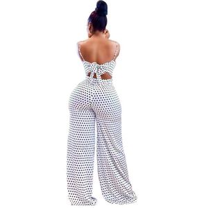 Mono de Pierna Ancha con <span class=keywords><strong>Tirantes</strong></span> y Estampado de Olas para Mujer, Ropa de Primavera y Verano, Estilo Europeo y Americano - Product Image 4