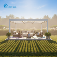 Pergola bioclimatique en aluminium thermolaqué SWEET HOME, toit à lames orientables, respectueuse de l'environnement, pour jardin extérieur, décorations de jardin