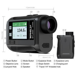 Télémètre laser de golf professionnel d'extérieur avec écran latéral vocal, 5-1500M, écran couleur tactile, batterie au lithium, noir/blanc - Product Image 4