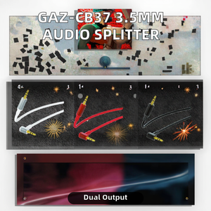 FX WIR-FX03 3.5mm Angle droit AUX <span class=keywords><strong>Audio</strong></span> répartiteur de <span class=keywords><strong>casque</strong></span> <span class=keywords><strong>adaptateur</strong></span> 1 mètre PVC veste Microphone stéréo pour <span class=keywords><strong>HDMI</strong></span> pour HDTV TV - Product Image 2